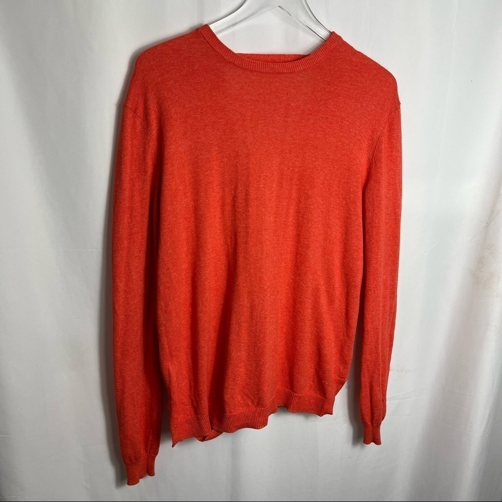 REBECCA MINKOFF Orange Cotton V Back Sweater size Small 1099